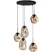 Masterlight Vide hanglamp Lava 5x goud glas