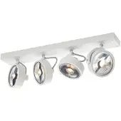 SLV KALU CW, inbouwspots voor wand- en plafondmontage, geschikt voor QPAR111 lampen, 4 stuks, wit