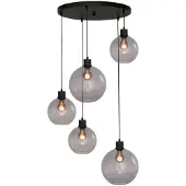 Masterlight Vide Hanglamp Lazise 5 Lichts Zwart