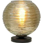 Masterlight Tafellamp Quinto Smoke met gestreept glas