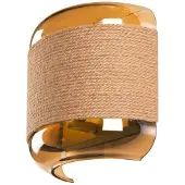 SLV Wandlamp Pantilo Rope, dimbaar, messing / goud, Woon-/ Eetkamer, Glas, Modern, wandlamp