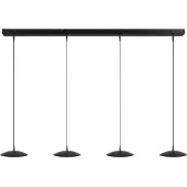 Masterlight 4-lichts hanglamp Scala 130cm zwart nikkel Ø 20cm
