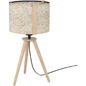 Stars of Light Tafellampje Tripod Hontongas hout met beige kap
