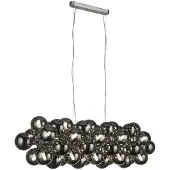 Searchlight Hanglamp Glas Berry Globe 25-lichts zwart met smoke glas