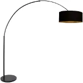 Steinhauer Booglamp - vloerlamp Sparkled Light, dimbaar, zwart, Woon-/ Eetkamer, metaal, Modern, booglamp
