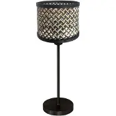 Mexlite Tafellamp Noor 4420ZW – Zwart staal met naturel bamboe kap