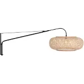 Steinhauer Wandlamp Elegant Classy 4448ZW – Zwart met bamboe kap Ø60 cm