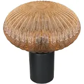 Mexlite Tafellamp Bloeba zwart met amber glas