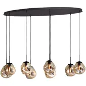 Masterlight Hanglamp Lava Oval 8x goud glas Ø 24cm
