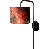 Masterlight Zwarte wandlamp Venus met Flower lampenkap