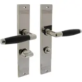 Intersteel Deurkruk Ton Basic op schild met toilet-/badkamersluiting 63/8 mm - nikkel glans/zwart