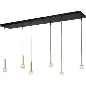 Masterlight 6-lichts hanglamp Fabro led - mat goud