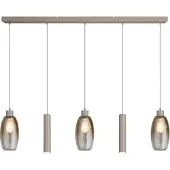 Masterlight Glazen hanglamp Olive 3x Ø 12,5cm - 2x Run pendel - zand