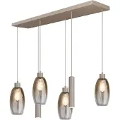 Masterlight Glazen hanglamp Olive 4x Ø 15cm - 2x Run - zand