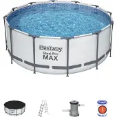 Ramiz Steel Pro Max 366x122 Cm Steel Round Frame Above Ground Pool Wit 10250 Liters
