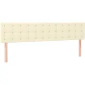 vidaXL Hoofdborden 200x5x78/88 cm kunstleer crèmekleurig