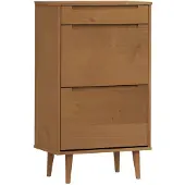 vidaXL Schoenenkast MOLDE 59,5x35x103 cm massief grenenhout bruin
