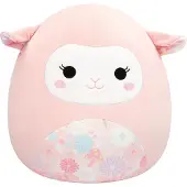 Squishmallows - Large Plush (Lala - Pink Lamb W/Floral Print Belly And Ears) - 40cm Plush