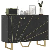 HOMCOM Dressoir - Spaanplaat - 107x35x75cm - Zwart