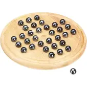 Philos Solitaire - Houten bordspel met glazen knikkers - Vanaf 8 jaar