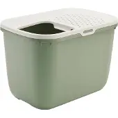Savic Hop In - Kattenbak - Instap Boven - Botanical Groen/Wit - 58,5 x 39 x 39,5 cm