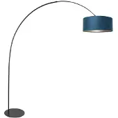 Steinhauer Vloerlamp Curve Zwart Met Blauwe Kap Ø 50cm