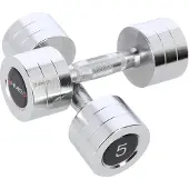 HMS CHD05, compacte halter met vast gewicht, roestvrij staal, staal, 5 kg, 23,2 cm, 2 stuks