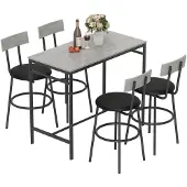 HOMCOM -Bartafelset-130-110 x 55 x 90 cm-Grijs