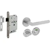 Intersteel Compleet Deurklinkset Hoek 90 Toilet Rvs