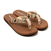 Brasileras Strand-/badschoen 'Inca' beige / groen / donkerrood