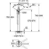 GROHE Essence Afbouwdeel v. vrijstaande badkraan m. omstel m. draaibare uitloop 27.7cm Brushed Warm Sunset 25248DL1