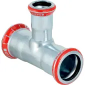 Geberit Technologie voor pijpaansluitingen, Reducerende Tee Mapress Koolstofstaal 76 x 28 x 76 mm (21230) (Persaansluiting)