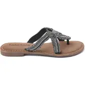 Lazamani Slippers Dames Zwart Leer Size 42