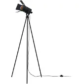 LINDBY Vloerlamp Devon, zwart, Woon-/ Eetkamer, metaal, Modern, vloerlamp