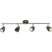 Brilliant LED Deckenstrahler Milano Chrom/Schwarz 71cm 4 x 3W GU10 1000lm Warmweiß 3000K schwenkbar