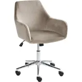 Beliani WELLSTON - Bureaustoel - Taupe - Fluweel