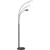 FISCHER&HONSEL GMBH LED-vloerlamp Dent, dimbaar, zwart, Woon-/ Eetkamer, metaal, Modern, LED vloerlamp