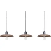 Beliani MANJEERA - Hanglamp 3 lichten - Donkerbruin - Hout