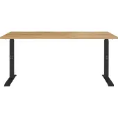 Germania GW-Mailand Hoogteverstelbaar Bureau Bruin Eiken C-Voet 1,600 (B) x 800 (D) x 910 (H) mm Spaanplaat, metaal