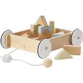 Kids Concept blokkenwagen junior 38,5 cm hout naturel 21 delig