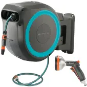 Gardena Dévidoir Mural Automatique 35 RollUp XL Bleu + Pulvérisateur Premium