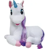 Dimian Pluche Luna Unicorn - 3 Verhaaltjes - Verlichte eenhoorn - Bewegende ogen