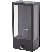 LINDBY Wandlamp buiten met bewegingssensor Ilana, dimbaar, zwart, Roestvrij staal