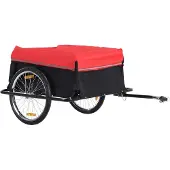 HOMCOM Transportaanhanger, aanhanger voor het vervoeren van lading, fietsaanhanger, fietsaanhangwagen, transporttrailer