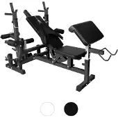 Gorilla Sports Universele Halterbank zwart Complete Set gripper kunststof