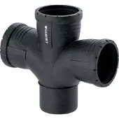 Geberit GE Silent-Pro, bocht met twee aftakkingen, 87,5°, diameter 110/110/110 mm, 1 stuk.