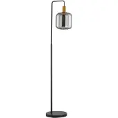 LINDBY Vloerlamp Nimbora, zwart, Woon-/ Eetkamer, metaal, Modern, vloerlamp