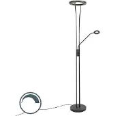 QAZQA Moderne vloerlamp zwart incl. LED met leesarm - Divine