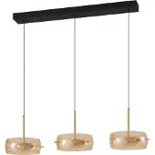 LUCANDE Hanglampe , Martis, dimbare, Goud / Messing, Eetkamer, Glas, Modern