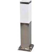 LINDBY sokkellamp Lorian, 45 cm, roestvrij staal, IP44, E27 dimbaar, alu / grijs / zink, Roestvrij staal, Modern, buitenlamp